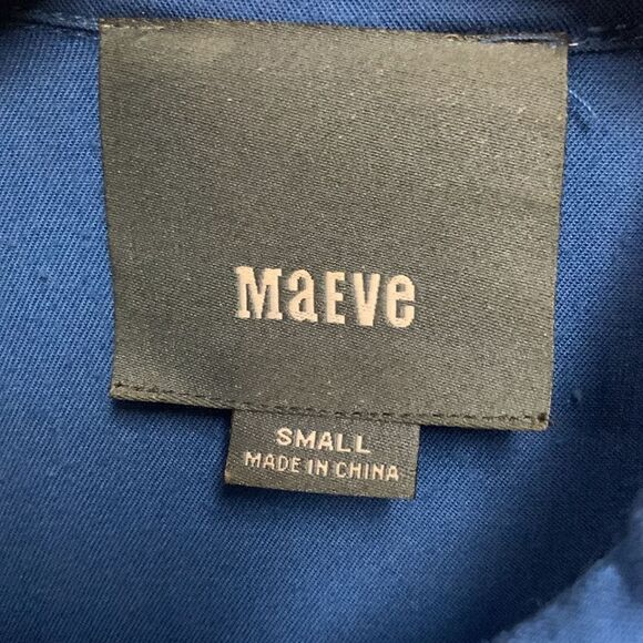 Maeve Anthropologie Dakota Medium Blue Button Front Shirt Dress Size Small - Picture 6 of 13